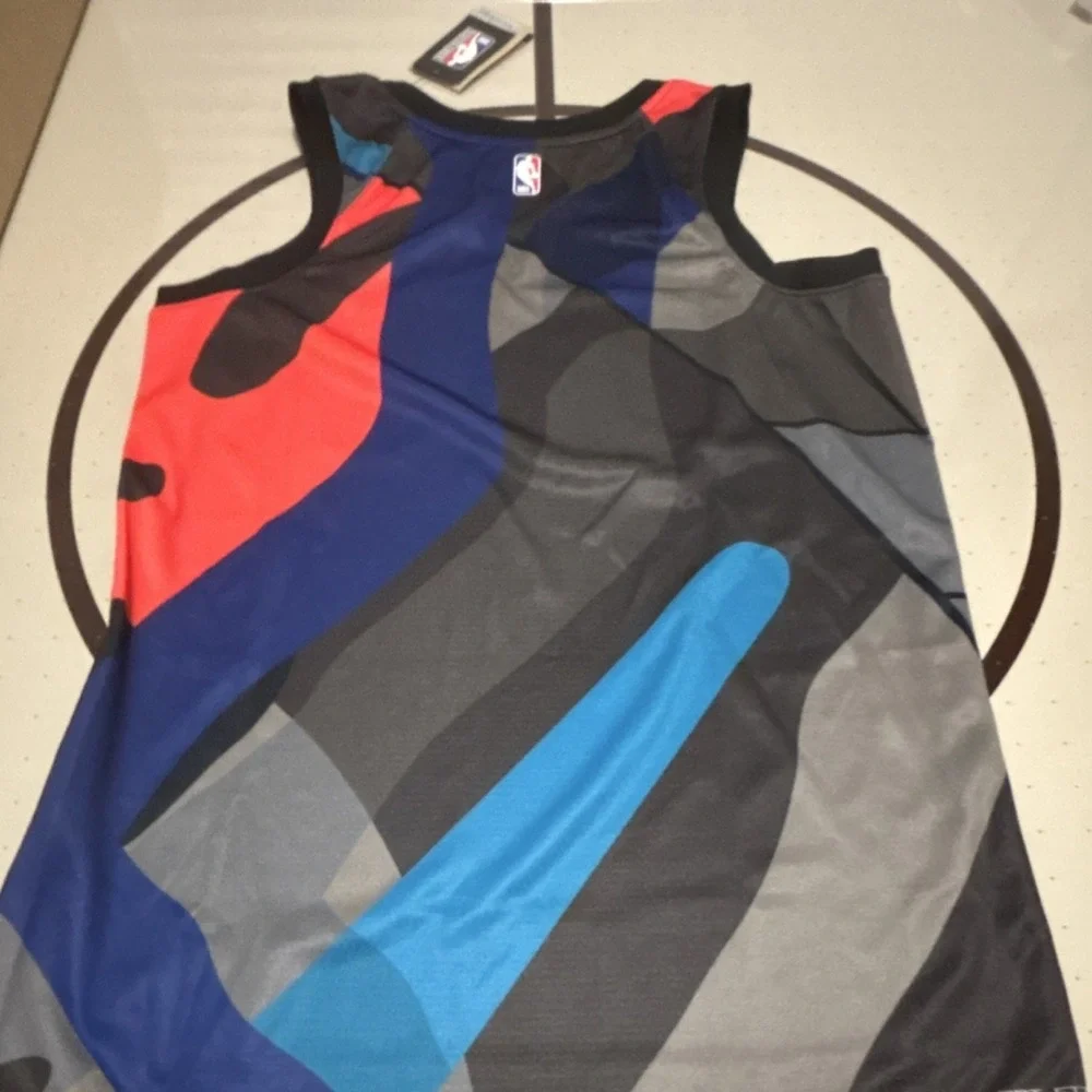 Nike NBA Brooklyn Nets Black Blue Gray Red Basketball Jersey Size 44 M